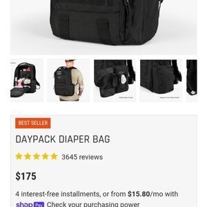 Black Tactical Daypack Diaper Bag never used